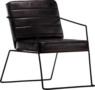 vidaXL Sill&oacute;n De Cuero Aut&eacute;ntico Negro