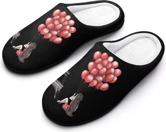 Generic Eiffel Tower Paris France Womens Slippers Warm House Slippers Indoor House Shoes with Anti-Skid Rubber Sole