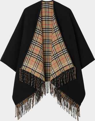 Burberry Reversible Check Wool Cape