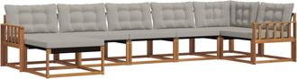 vidaXL Conjunto De Sof&aacute;s De Exterior 7 Uds. Gris Natural Y Claro Vidaxl
