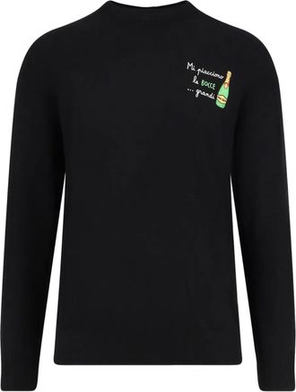 MC2 Saint Barth embroidered crew-neck sweater - men - Wool/Viscose/Polyamide/Cashmere - S - Black