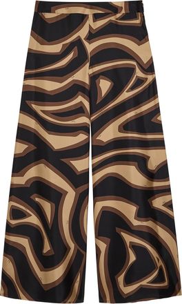 Pucci Labirinto Printed Silk-twill Trousers - Black - 44 (UK12 / M)