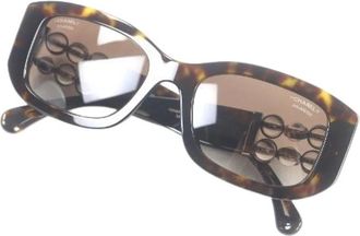 Chanel Pre-owned Plastic sunglasses - Heren - Vintage Accessoires - Bruin - ONE Size - Vintage