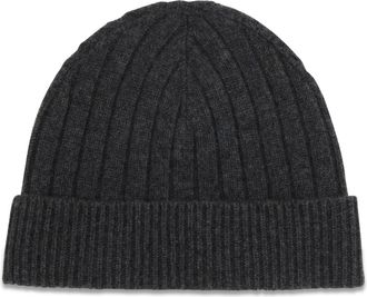Kiton Mens Wool Beanie Hat Grigio Scuro-Grigio Chiaro Merino Ovis Aries E Hairbands Scuro/grigio