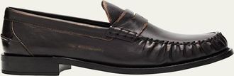 Prada Distressed Leather Loafers