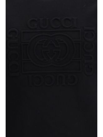 Gucci Raised Logo Cotton Sweatshirt - Black