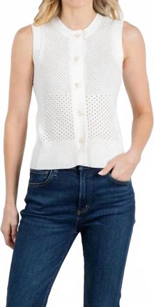 Brodie Mix Pointelle Tank In Ivory