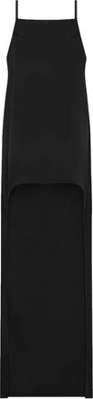 Courr&egrave;ges Satijnen maxi-jurk met open rug - Zwart