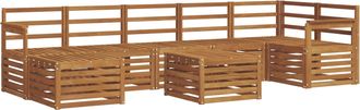 vidaXL Conjunto De Sof&aacute;s De Exterior 8 Uds. Natural Vidaxl