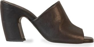 Cortana Mules met vierkante neus en hoge hak - Dames - Muiltjes - Zwart - 41 EU - Leer - Schoenen