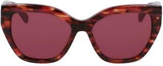 Longchamp 55mm Butterfly Sunglasses in Textured Red at Nordstrom Rack