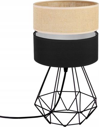 OEM L&aacute;mpara De Mesa Pantalla De Yute 20 Cm Negro