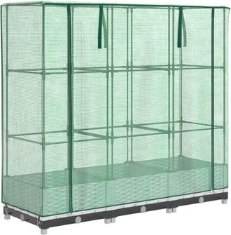 vidaXL Vidaxl - Arriate Con Cubierta Invernadero Aspecto Rat&aacute;n 120x40x123 Cm