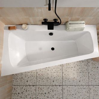 Allibert Ba&ntilde;era Asim&eacute;trica Derecha 160x85x54 Cm - 100 % Acr&iacute;lico Blanco Brillante