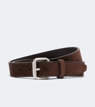 The Row Geo suede belt