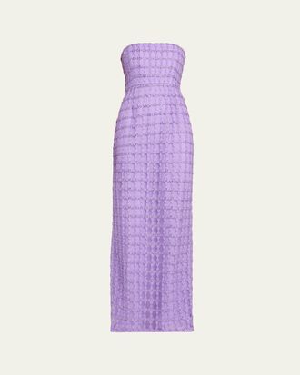 Carolina Herrera Strapless Crystal-Embroidered Column Gown