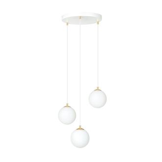 Wonderlamp L&aacute;mpara colgante estilo n&oacute;rdico blanco regulable y 3 esferas