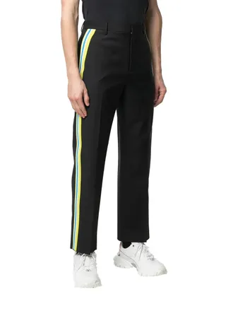 Valentino Side-Stripe Tailored Trousers - Black