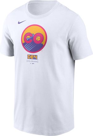 Nike Colorado Rockies City Connect Large Logo Nike Mens MLB T-Shirt in White | N19910ADNV-SCA