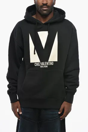 Valentino Brushed Cotton Hoodie With Contrast Print Valentino