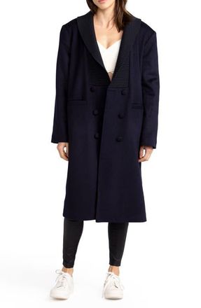 Belle & Bloom After Party Quilt Lined Wool Blend Coat in Navy at Nordstrom, Size X-Small
