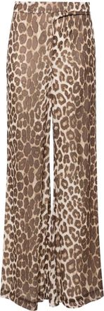 Zimmermann Illustration flared trousers - women - Viscose/Viscose - 0P - Brown