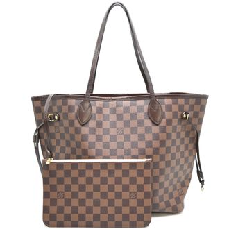 Louis Vuitton Brown Pink Damier Canvas Pouch Tote Bag (Pre-Owned)