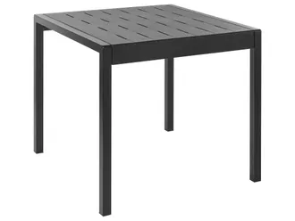 Beliani Tavolo Da Giardino Materiale Sintetico 4 Posti A Sedere Resistente Alle Intemperie Patio Esterno Nero Bartica