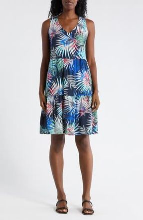 Matty M Sleeveless Tiered Flare Dress in Midnight at Nordstrom Rack, Size X-Small