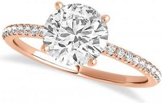 Allurez Lab Grown Diamond Accented Engagement Ring Setting 14k Rose Gold (4.12ct)