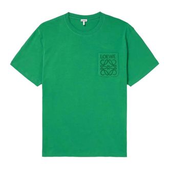 Loewe T-Shirts, male, Green, XL, Loewe Relaxed Fit Tonal Pocket Logo T-Shirt in Tennis Green