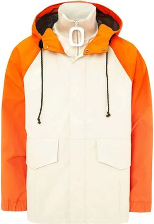 J.W.Anderson Light Jackets, male, Beige, L, Two-Tone Hooded Jacket
