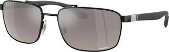 Ray-Ban CHROMANCE Polarized Grey Gradient Navigator Unisex Sunglasses RB3737CH 002/5J 60