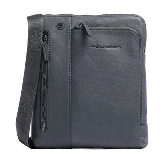 Piquadro Messenger Bags, male, Blue, Size: ONE SIZE Black Square Crossbody Bag