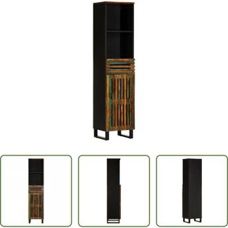 vidaXL Credenza industriale - Credenza 38x34x160 cm in Legno Massello di Acacia