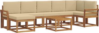 vidaXL Conjunto De Sof&aacute;s De Exterior 8 Uds. Natural Y Beige Vidaxl