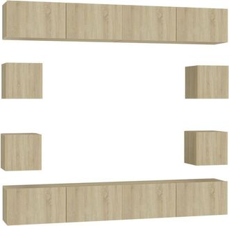 vidaXL Juego De Muebles De Sal&oacute;n 8 Piezas Roble Sonoma Vidaxl