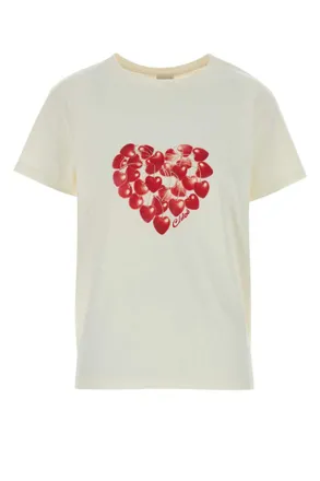 Chlo&eacute; White Graphic Crew Neck T-Shirt