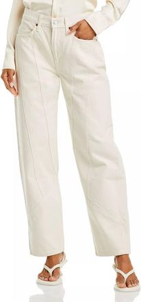 Re/Done High Rise Engineered Wide Leg Taper Jeans In Vintage White