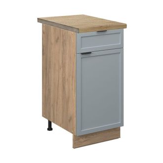 Vicco Mueble Bajo De Cocina Fame-line, Azul Claro-gris, 40 Cm, Et Roble