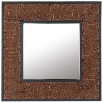 Beliani Beliani - Espejo De Pared Decorativo Madera Oscura Teca 60 X 60 Cm Estilo R&uacute;stico Boise