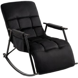 Clp Sillon Mecedor Elara Negro Terciopelo