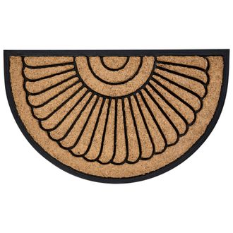 Beliani Beliani - Felpudo Moderno De Interior 40 X 60 Cm Forma Semicircular Reverso De Corcho Antideslizante Natural Koryak
