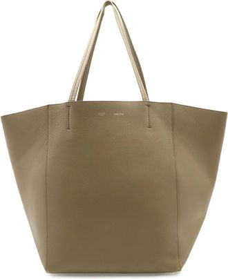 Celine Cabas Grayish Leather Shoulder Bag Tote Bag (Pre-Owned)