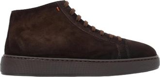 Santoni Dump High Sneaker - Heren - Sneakers - Bruin - 42 1/2 EU - Leer - Schoenen