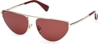 Max Mara 32S Zonnebril - Dames - Zonnebrillen - Geel - 58 MM - Accessoires