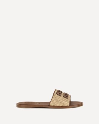 Miu Miu Sandali slippers in rafia Woman 36