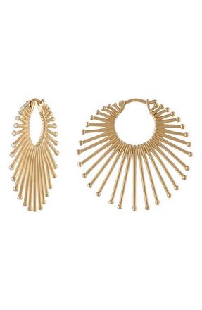 Eden Presley Roar Lion Diamond Extra Large Hoop Earrings in Gold at Nordstrom