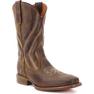 Roan Matchless Embroidered Western Leather Boot in Tan Crazy Horse at Nordstrom Rack, Size 11