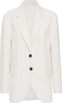 Brunello Cucinelli Off White Linen Blend Blazer, Brand Size 44 (US Size 10)